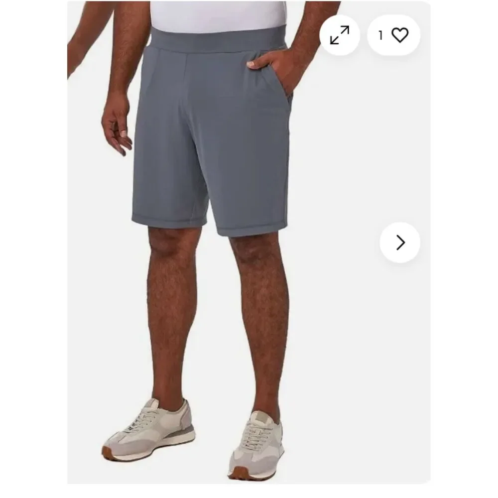 32 Degrees Cool Shorts Mens M Gray Pull On Stretch Performance Athletic